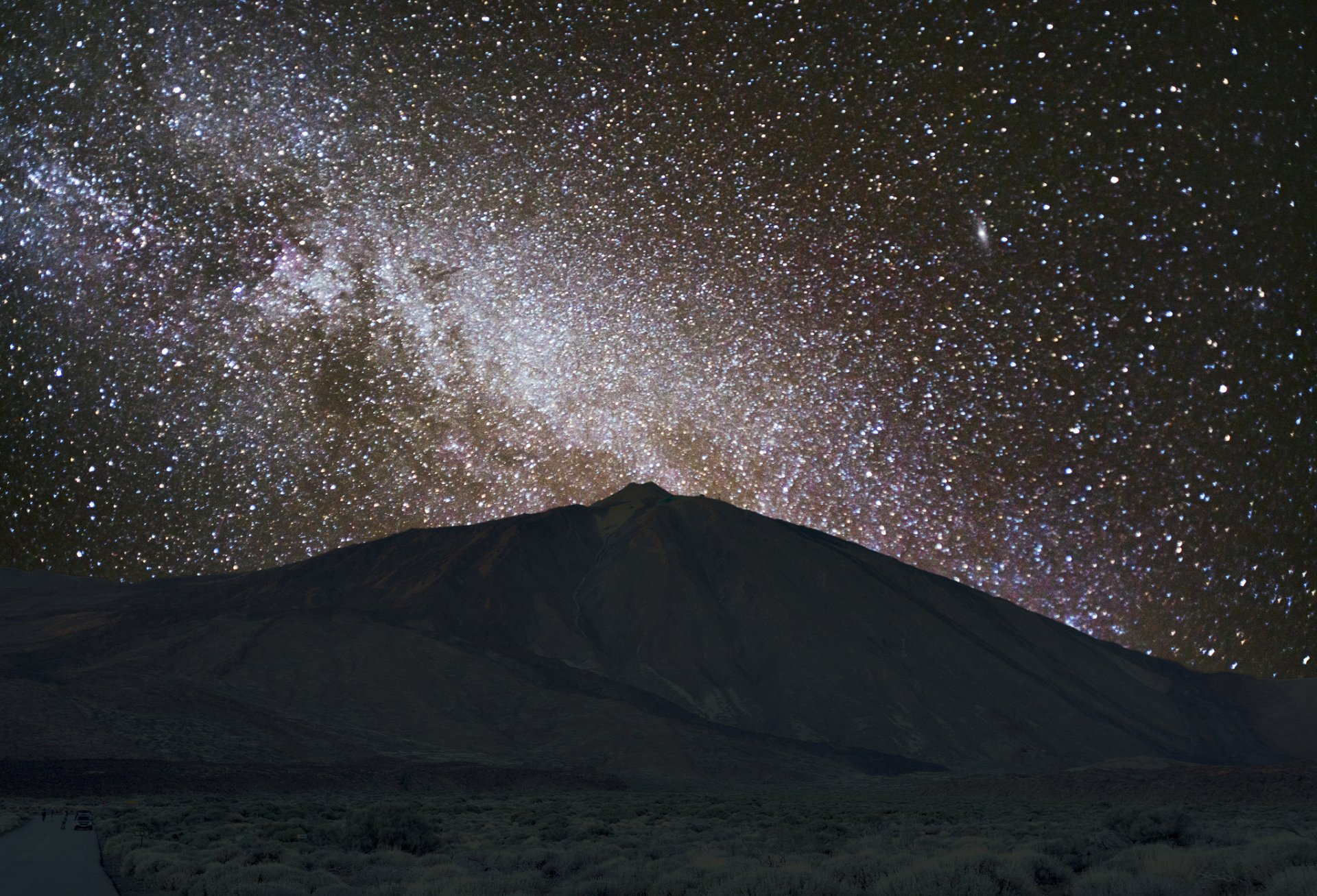 espacio estrellas noche montaña