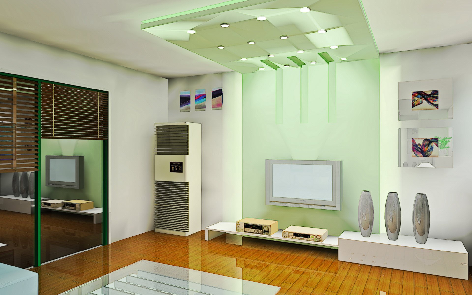 interno stanza appartamento zizain stile verde