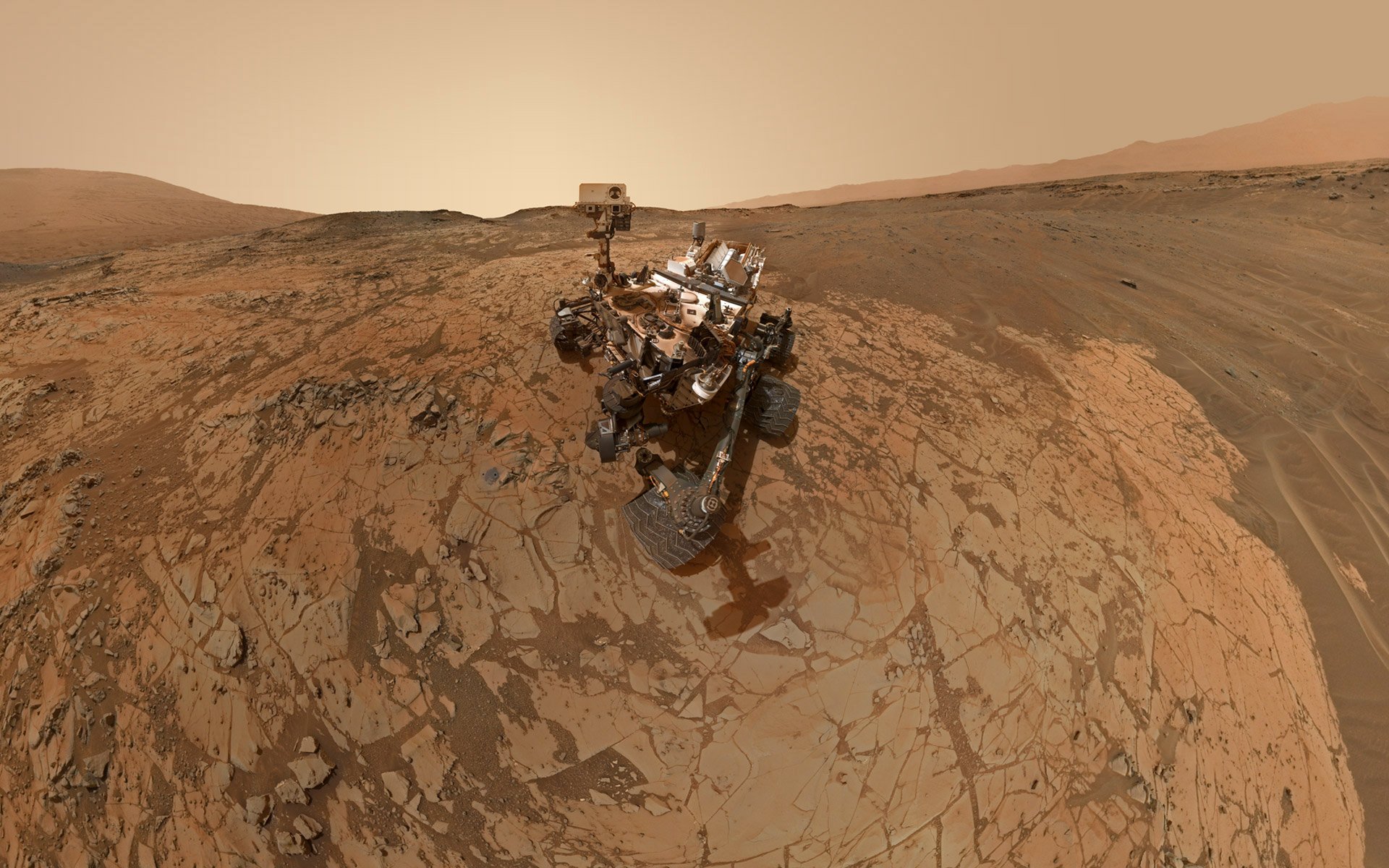 nasa ciekawość robot mount sharp mars