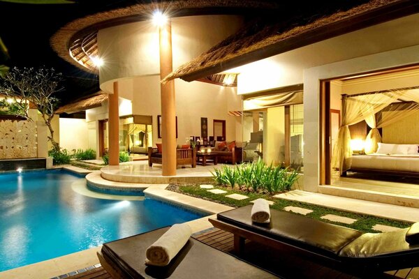 A warm evening in a luxury villa