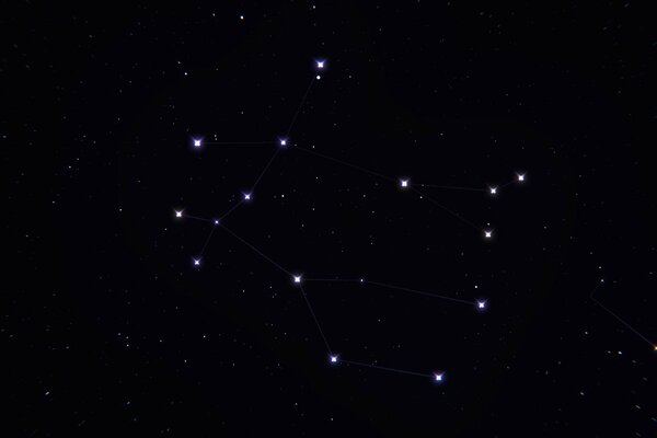 Cielo stellato. Segno zodiacale Gemelli