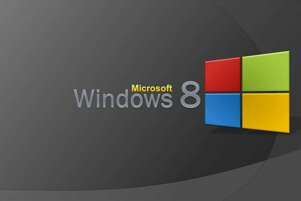 Logo microsoft windows 8 na szarym tle