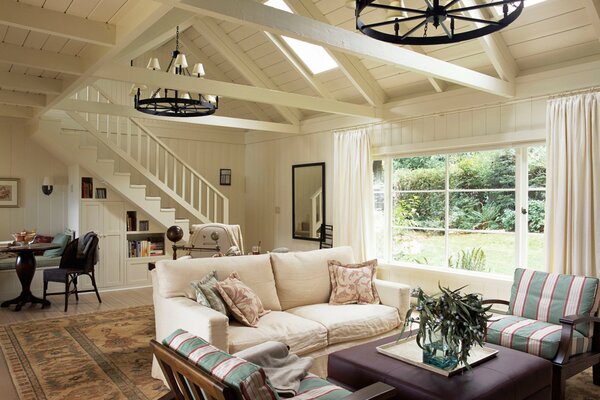 Cozy interior of a rich living room