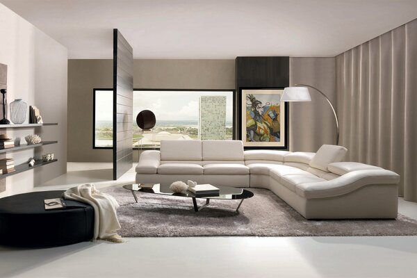 New living room with modern interior