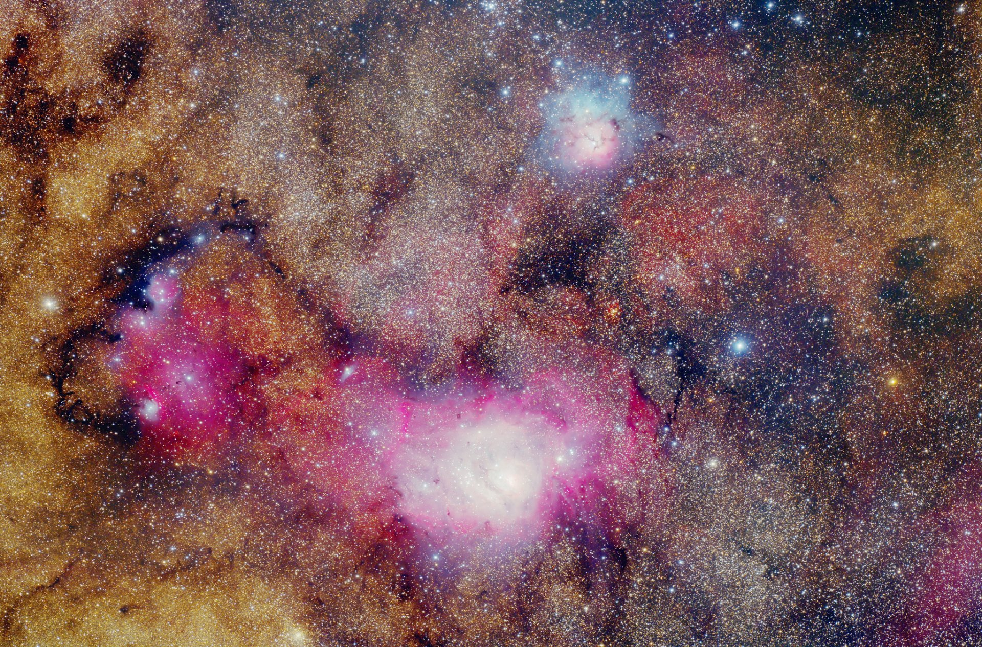 laguna mgławica ngc 6523 konstelacja kosmos