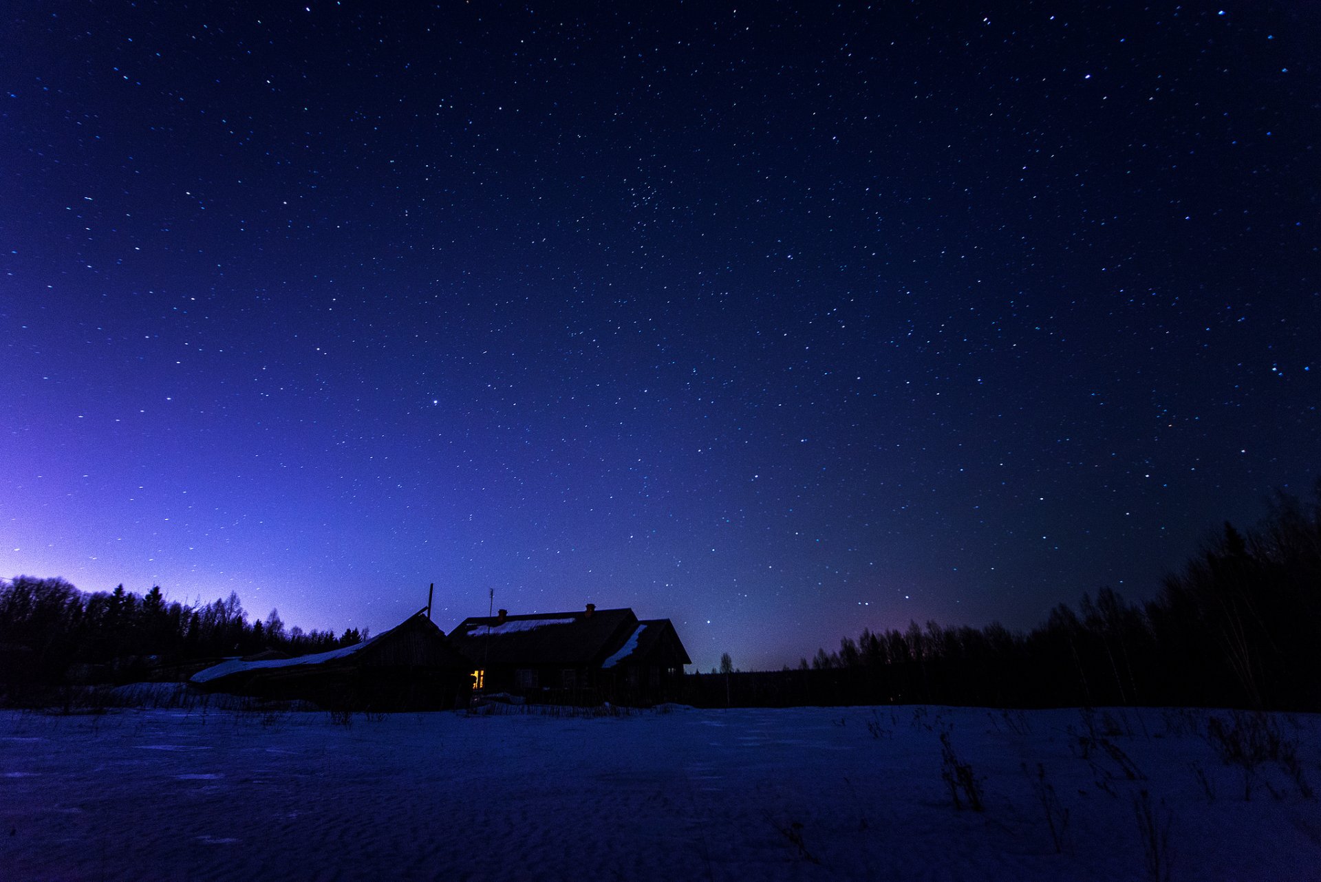 espacio estrellas noche espacio invierno casa