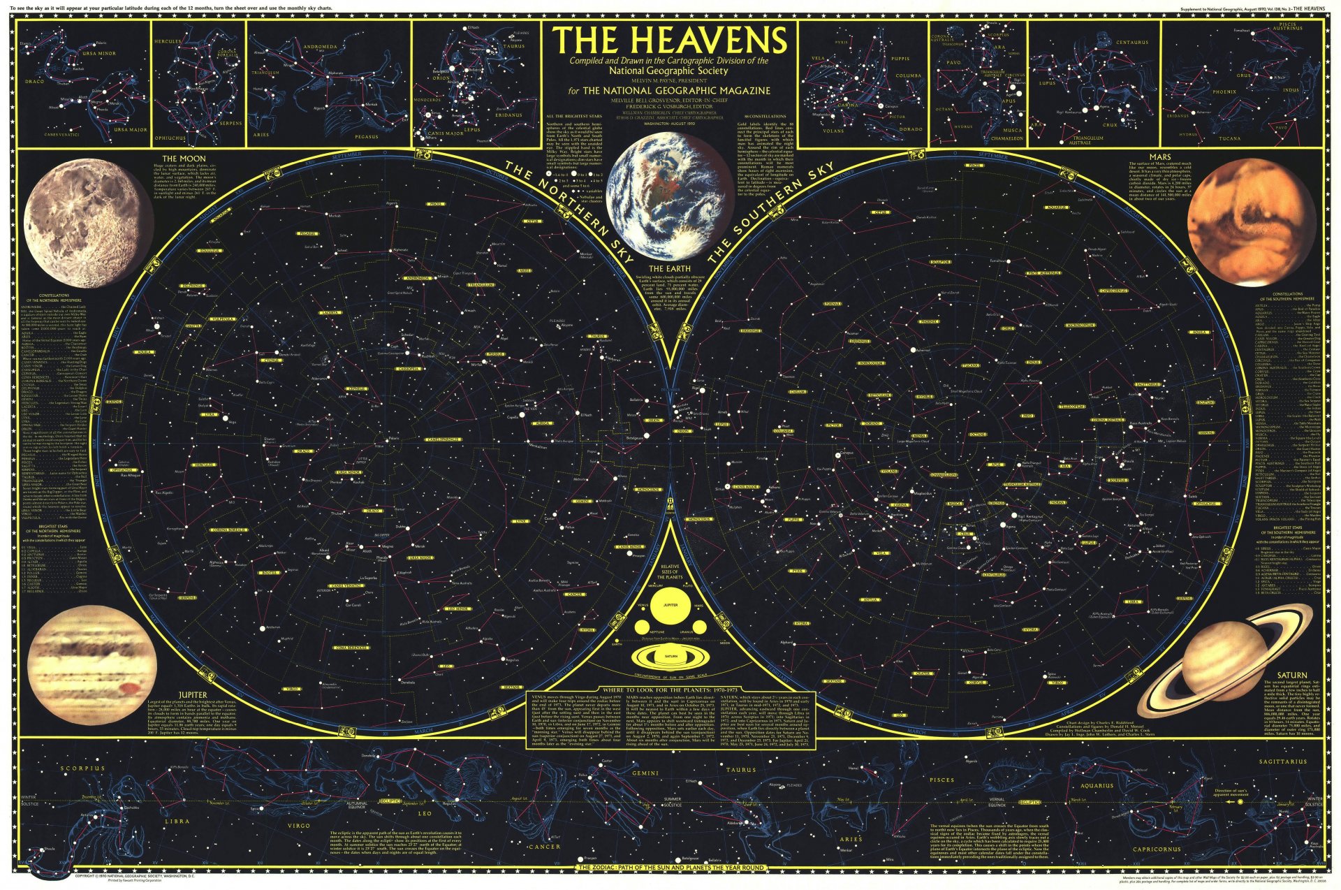 niebo mapa kosmos gwiazdy zodiaki