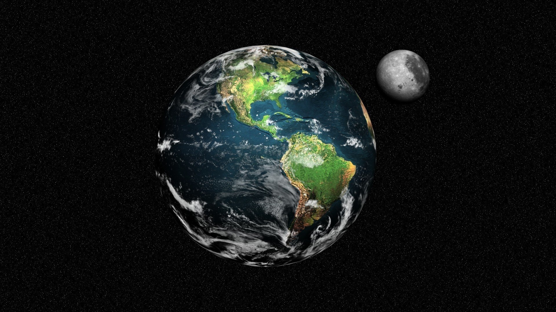 planet erde satellit mond raum sterne