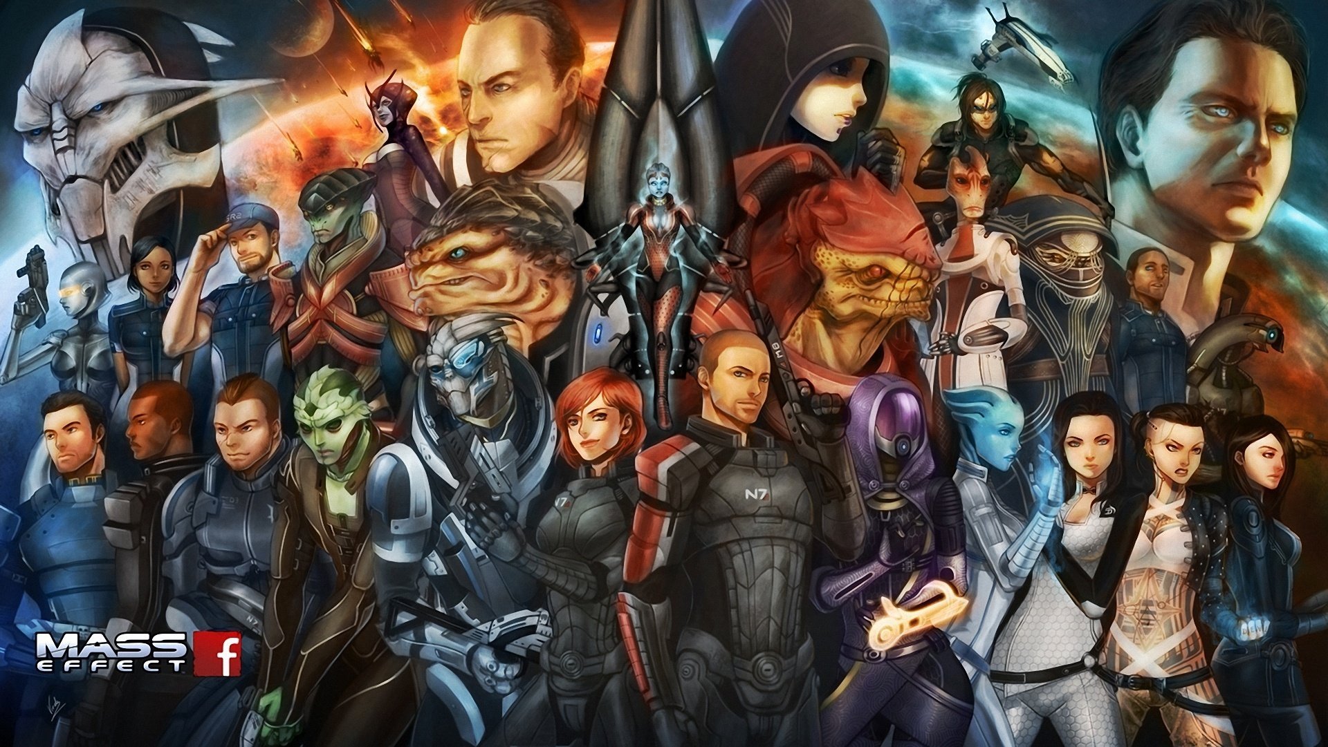 fan art normandia cerberus reaper postacie mass effect shepard