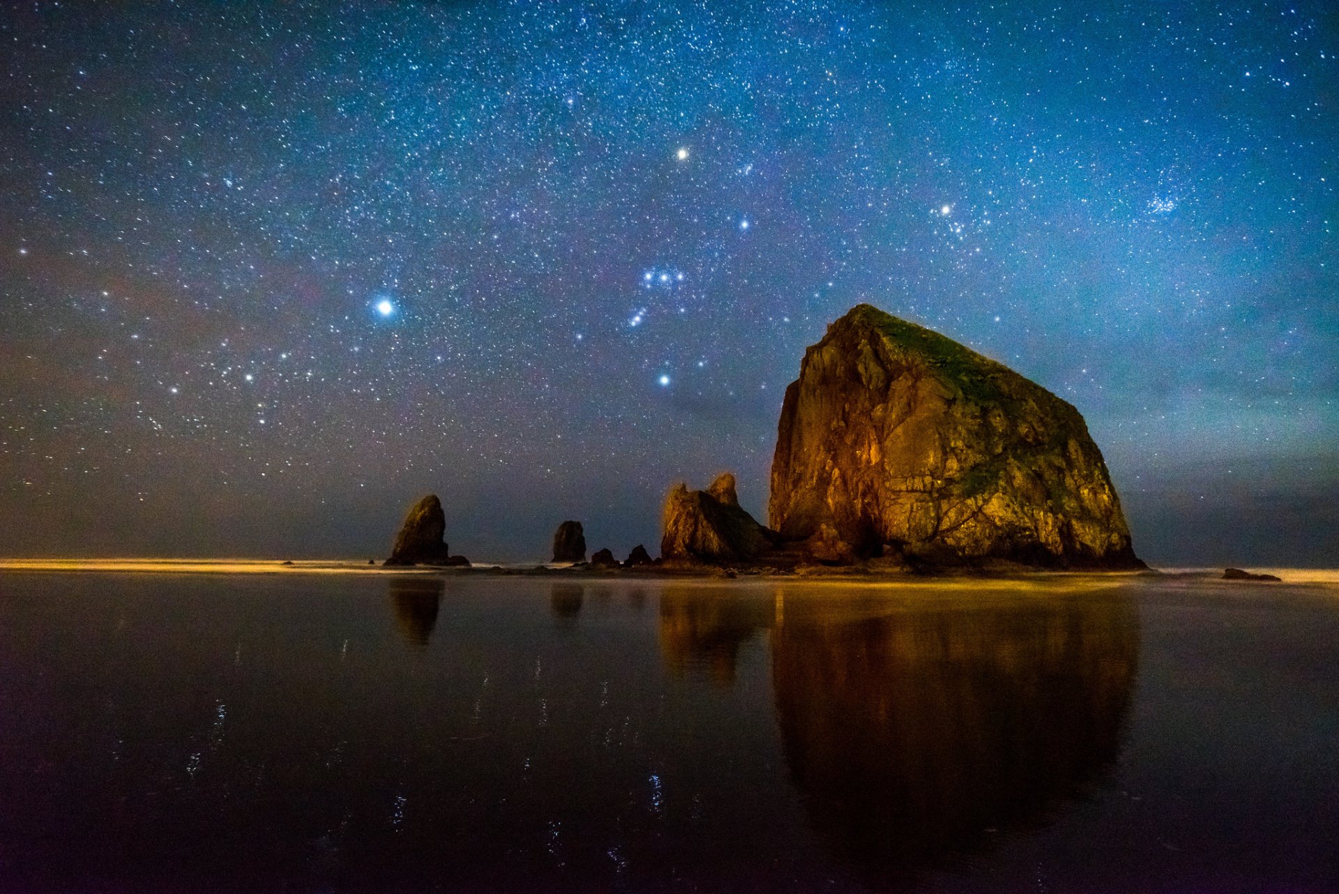 voie lactée espace pierre étang miroir réflexion étoiles mystères