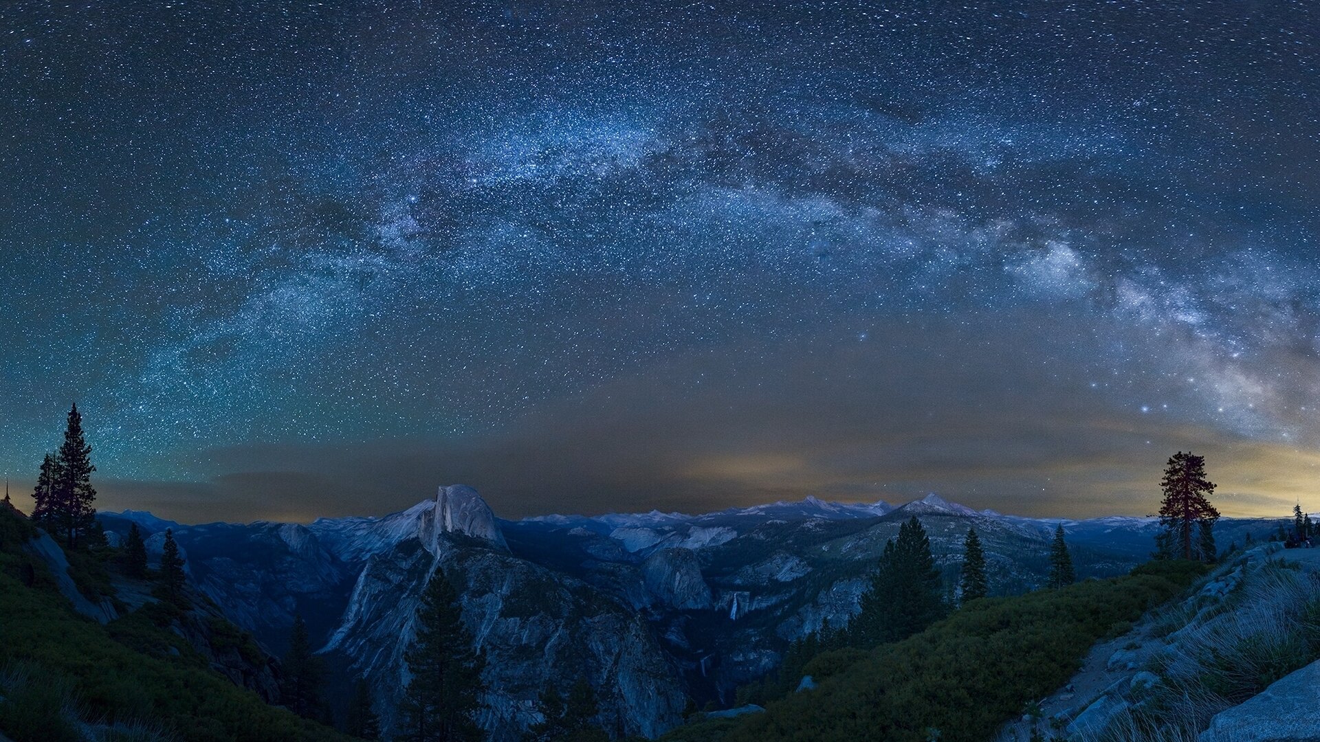 via lattea glacier point parco nazionale di yosemite california yosemite cielo stellato montagne