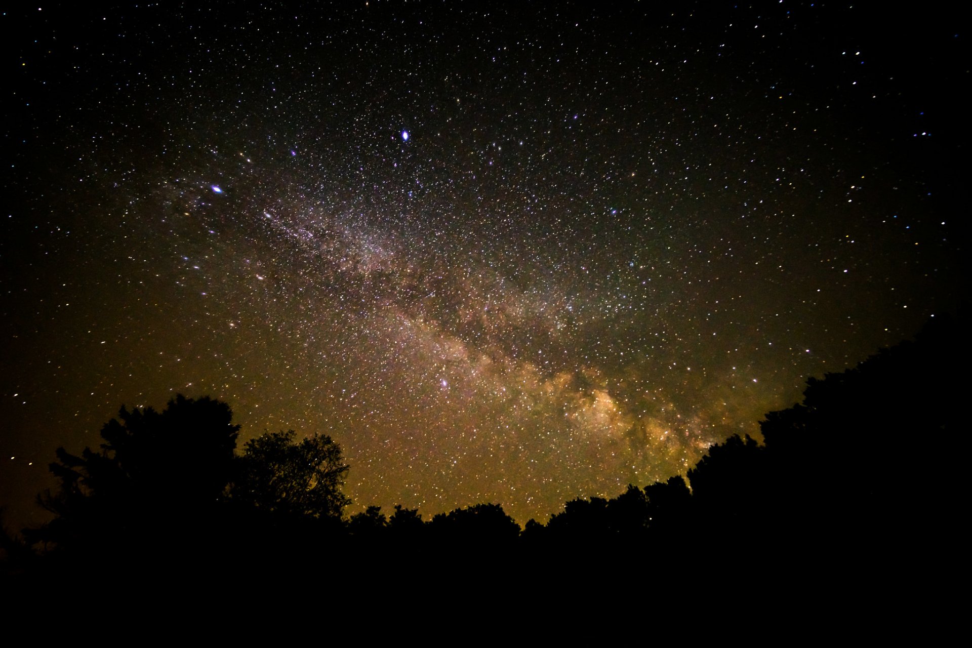 cosmos stars night space milky way shadows silhouette