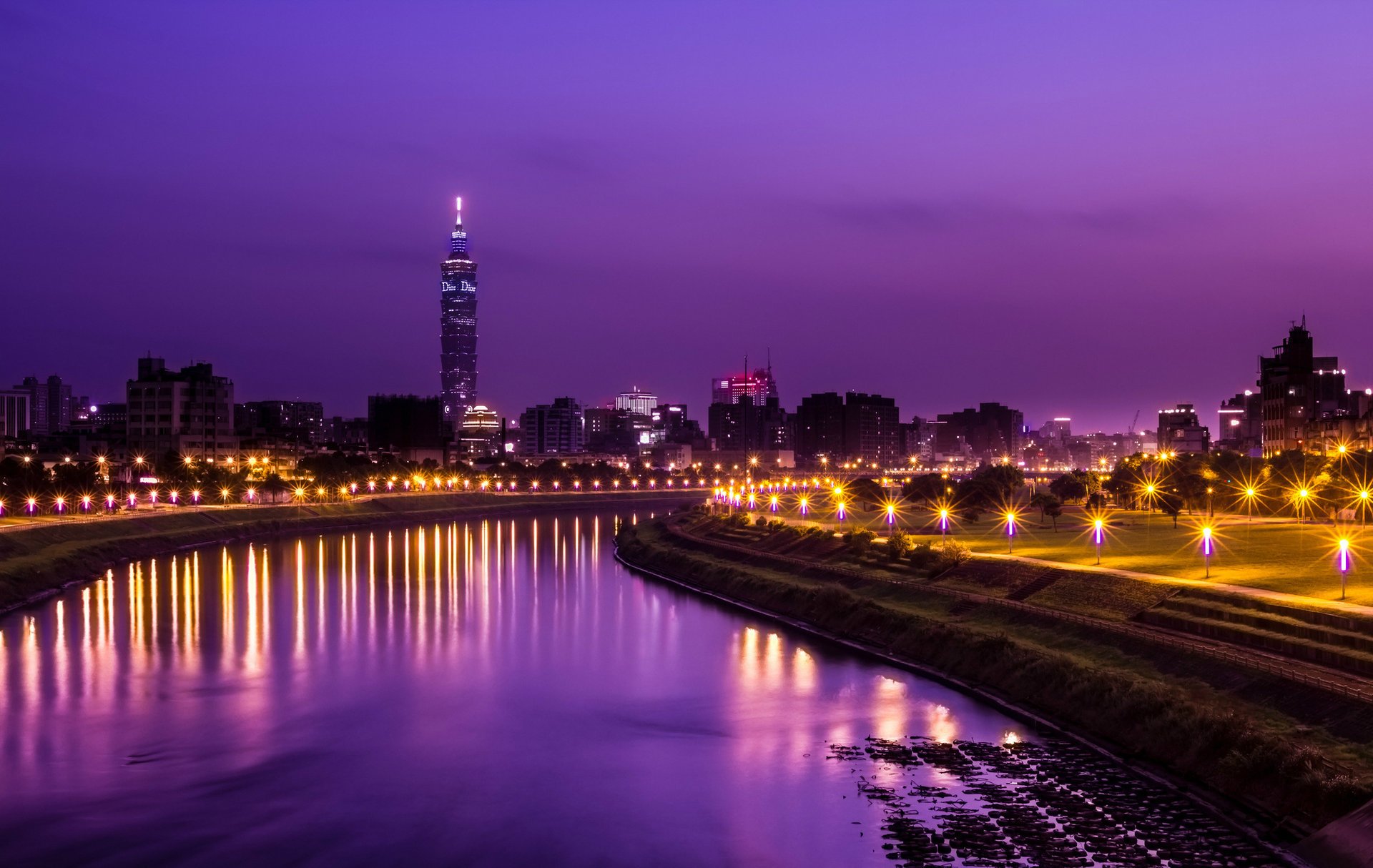 taipei china república popular china taiwán ciudad noche torre