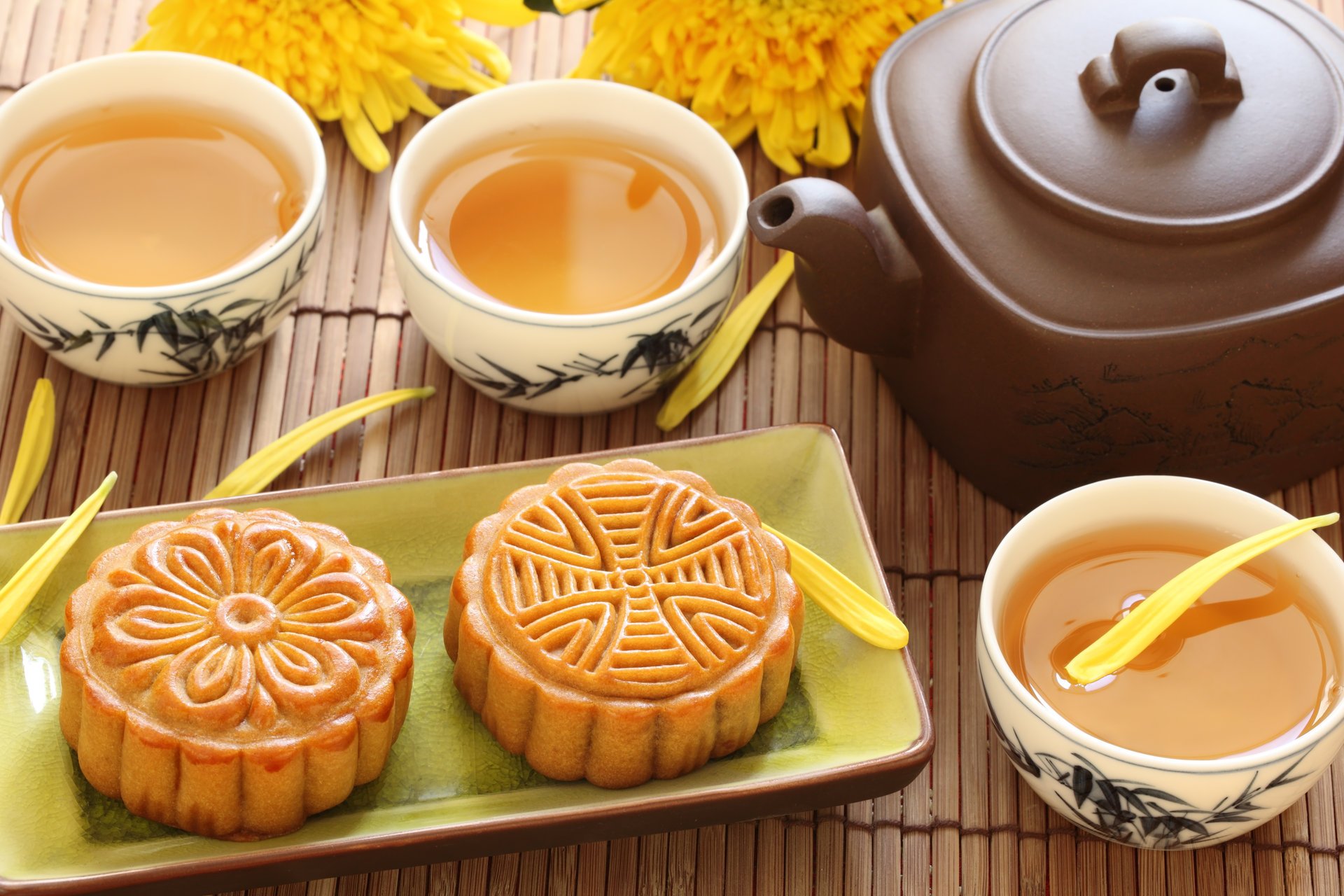 flowers tea green chinese chrysanthemum cookie