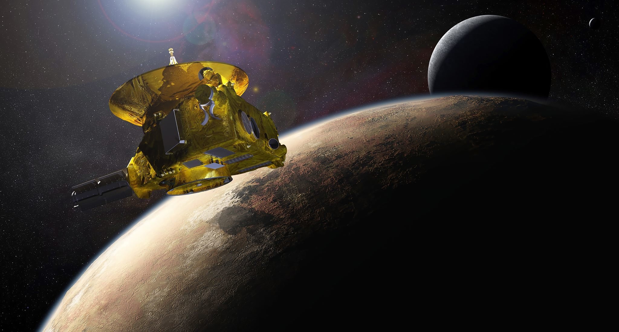 automatische interplanetare station new horizons pluto zwergplanet raum oberfläche sterne