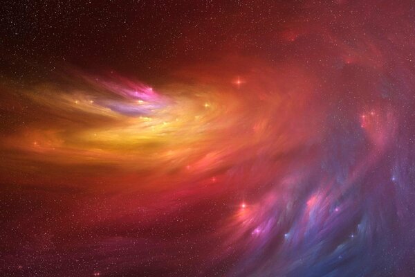 Una fascinante foto del Cosmos en tonos púrpura y rojo