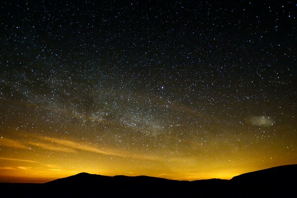 Cosmic infinity of stars at sunset