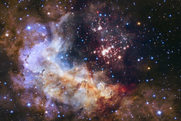 The star-studded sky in space