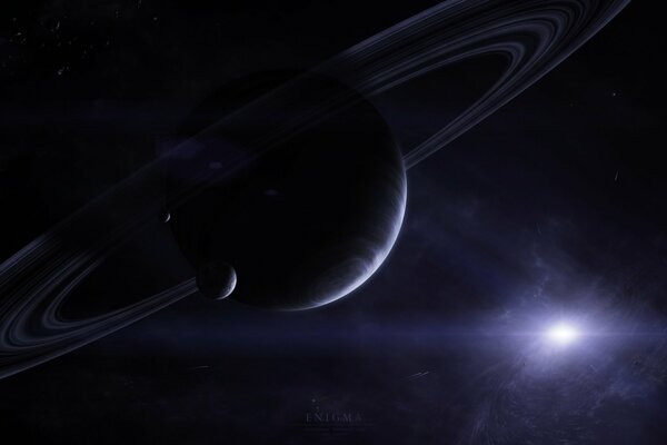 A gas giant with asteroids and planets