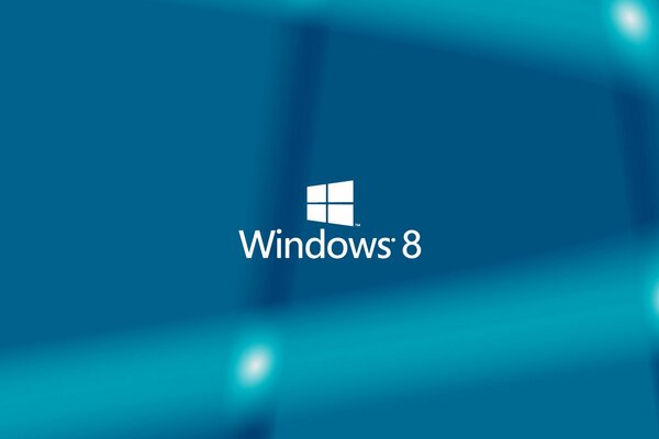 Logotipo de la marca Windows 8 sobre fondo azul