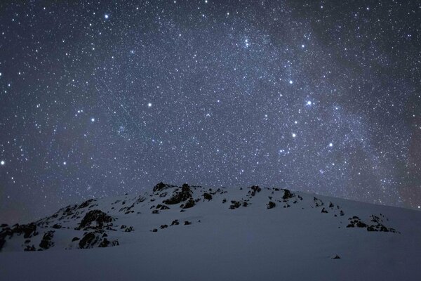 Mountains on the background of the Milky Way and the night sky