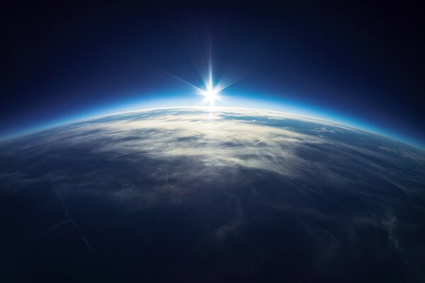 Sunrise view from space