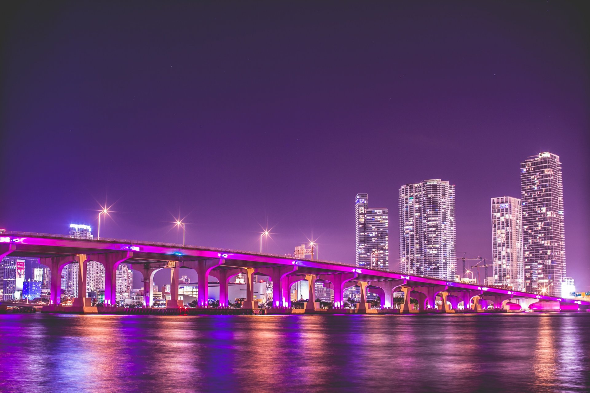 florida miami night vice city bridge