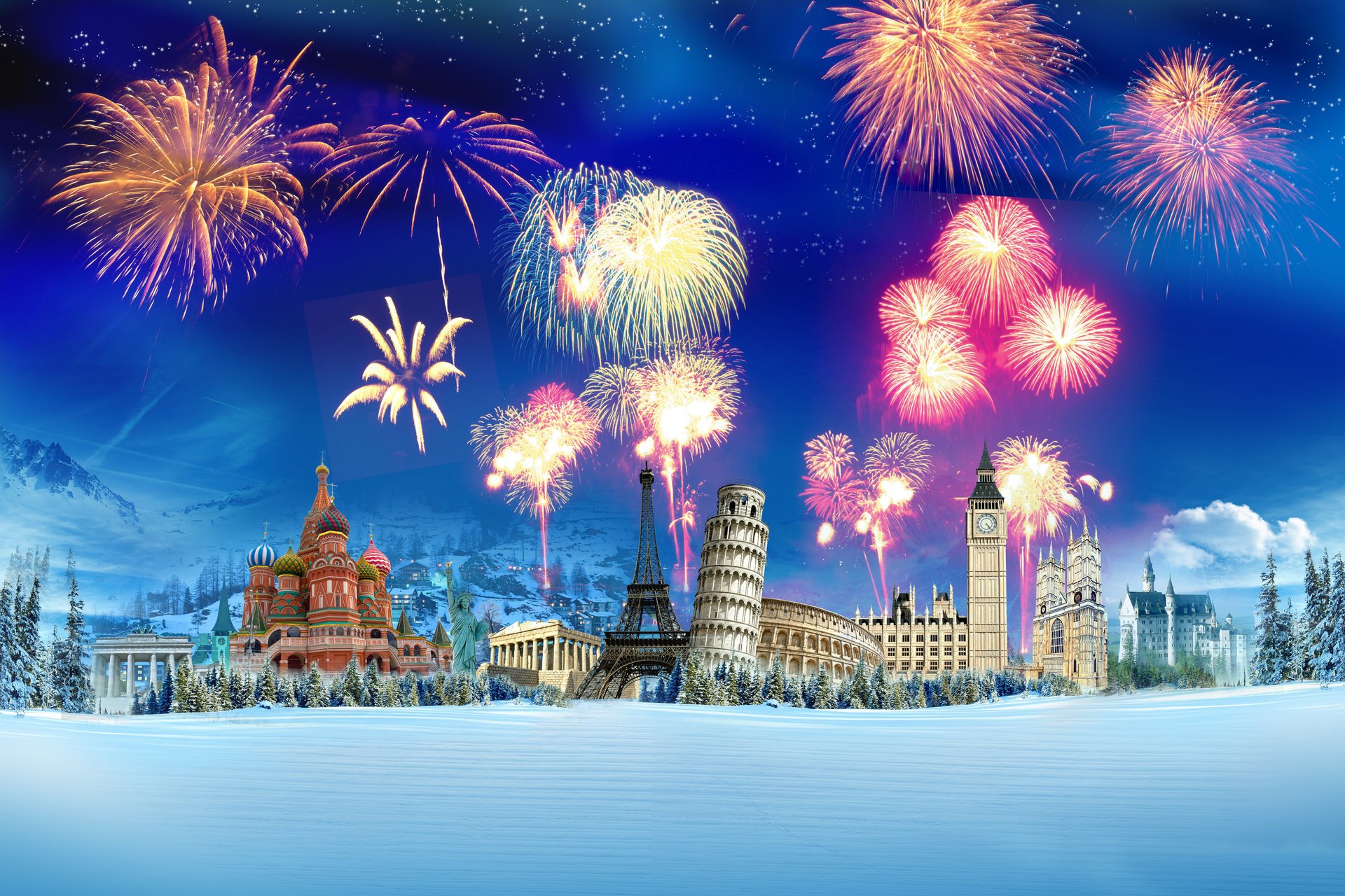 feverk nieve saludo kremlin invierno torre inclinada de pisa