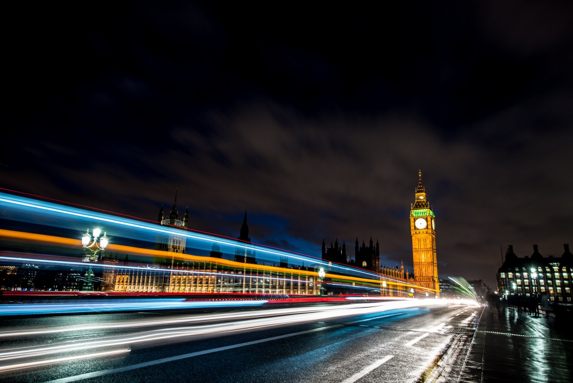 londra inghilterra regno unito big ben palazzo di westminster big ben città notte ponte luci strada luci luce esposizione persone macchine
