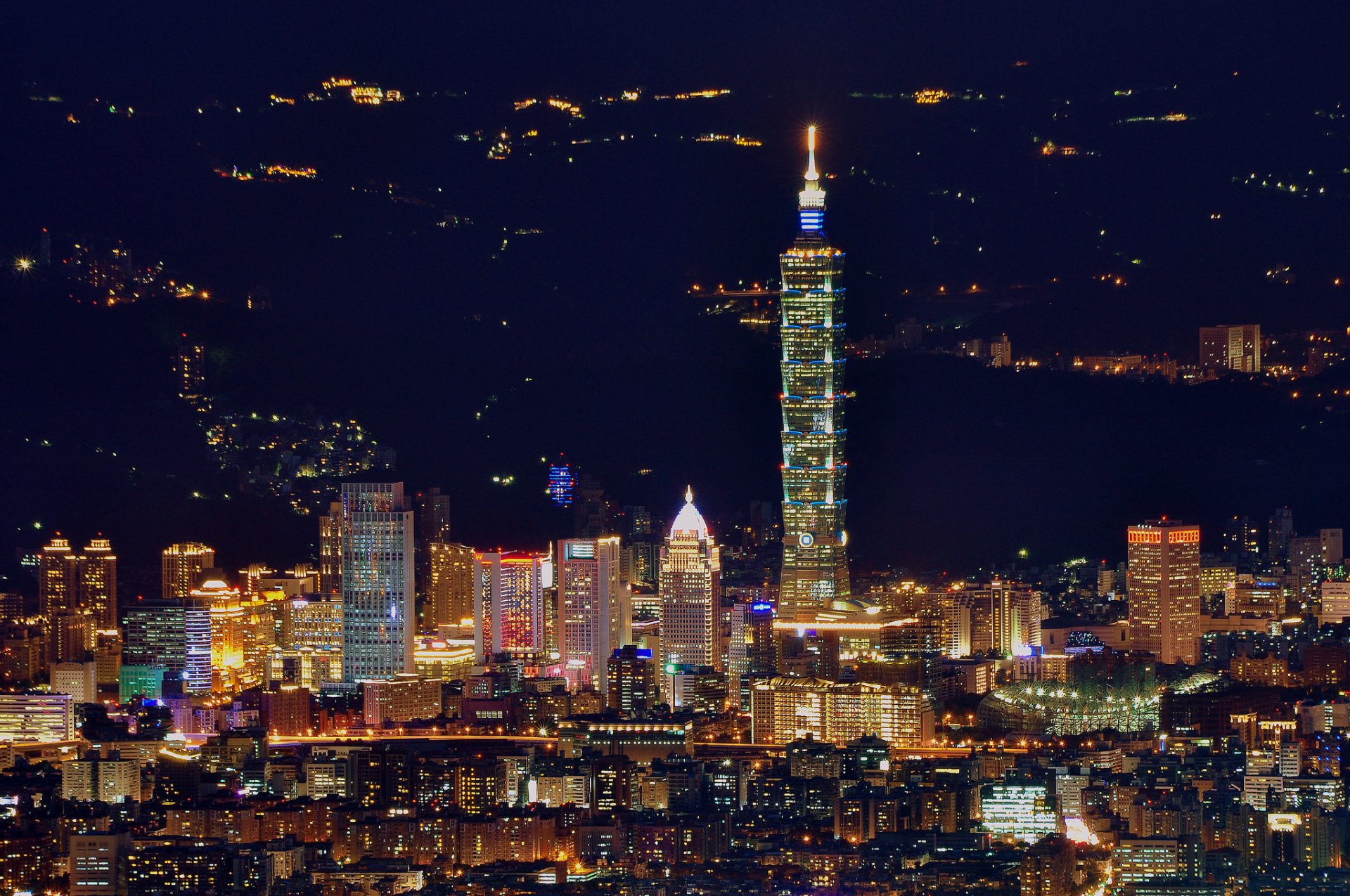 taipei taiwan cina città notturna panorama