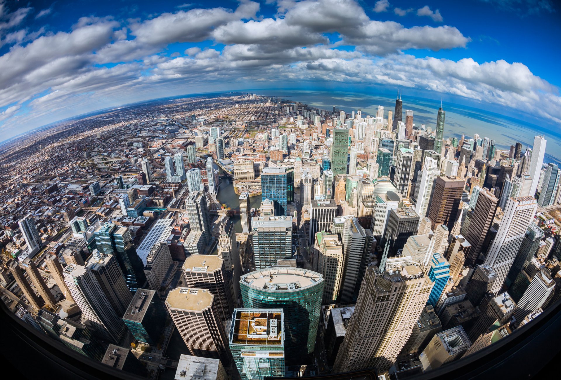 chicago illinois ciudad océano rascacielos costa panorama altitud