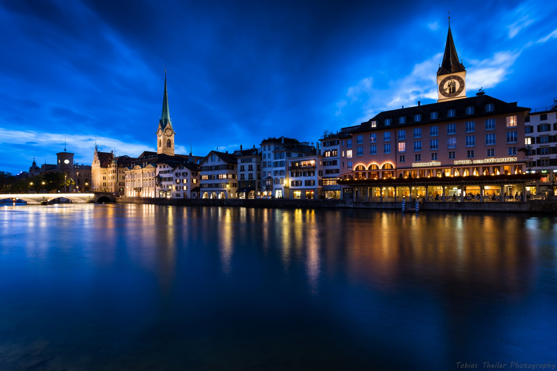 svizzera città zurigo notte luci luce casa retroilluminazione