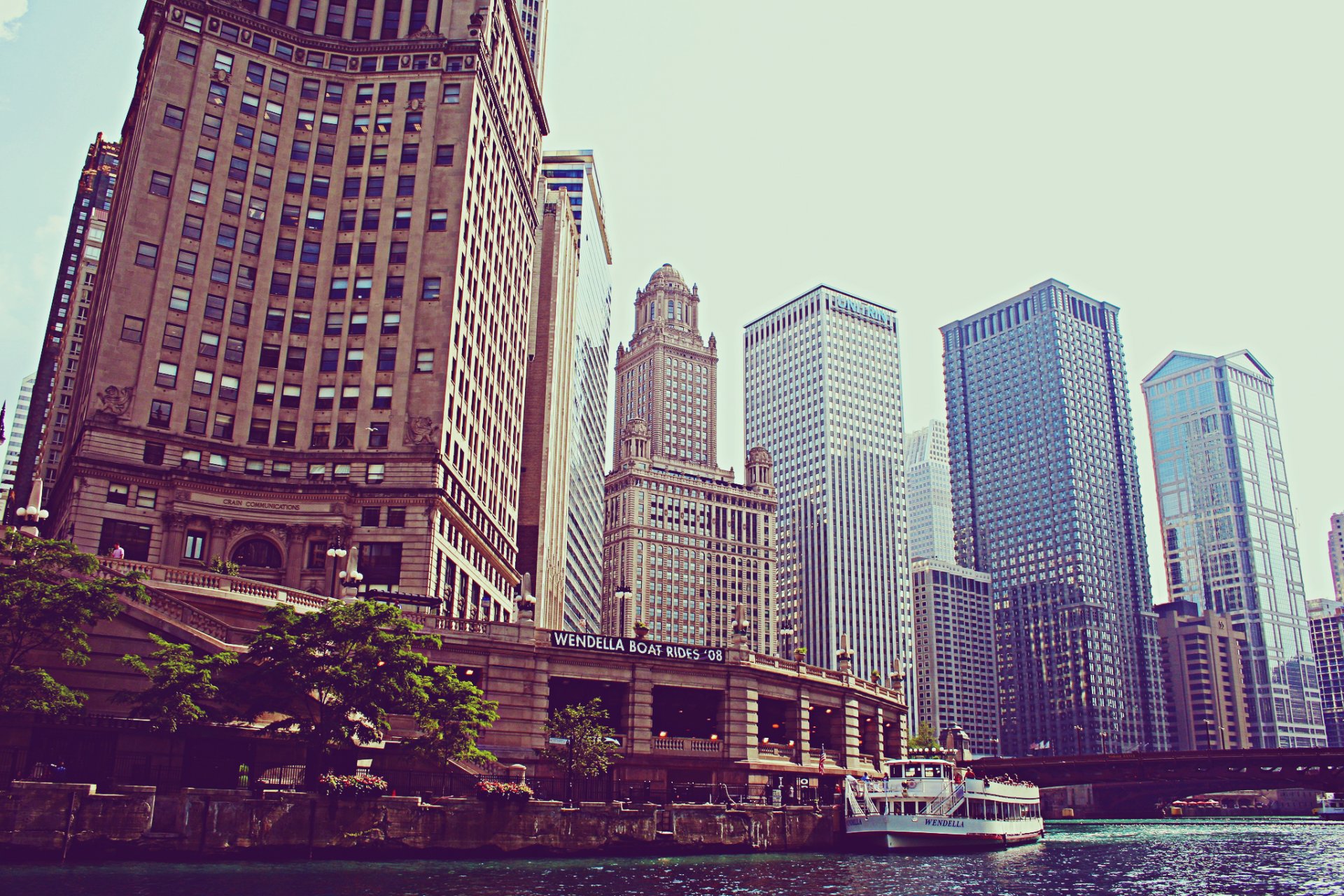 chicago ameryka usa budynki drapacze chmur parowiec wieżowce
