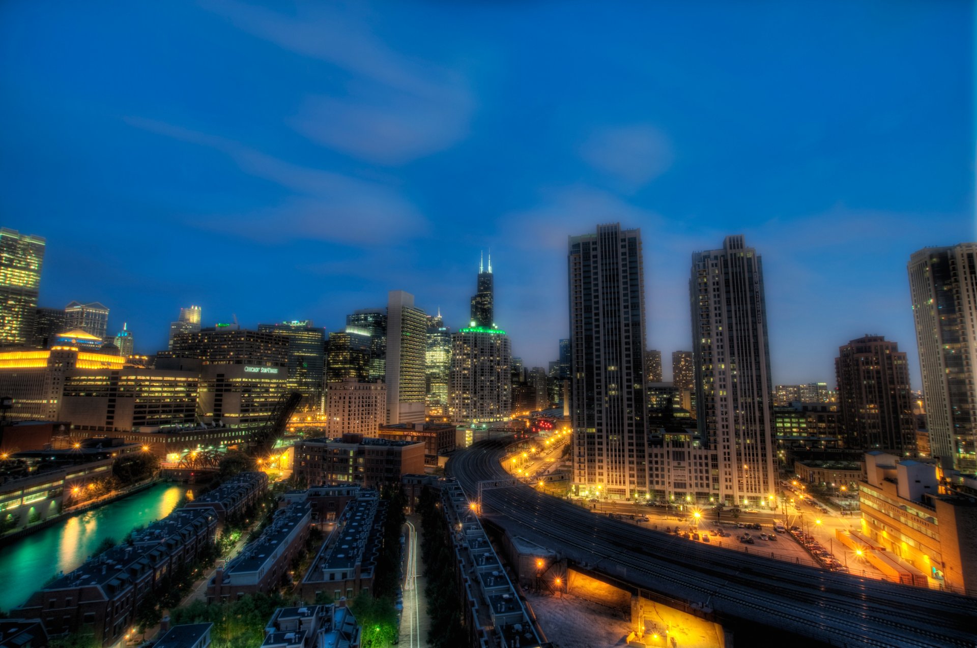 chicago illinois états-unis nuit