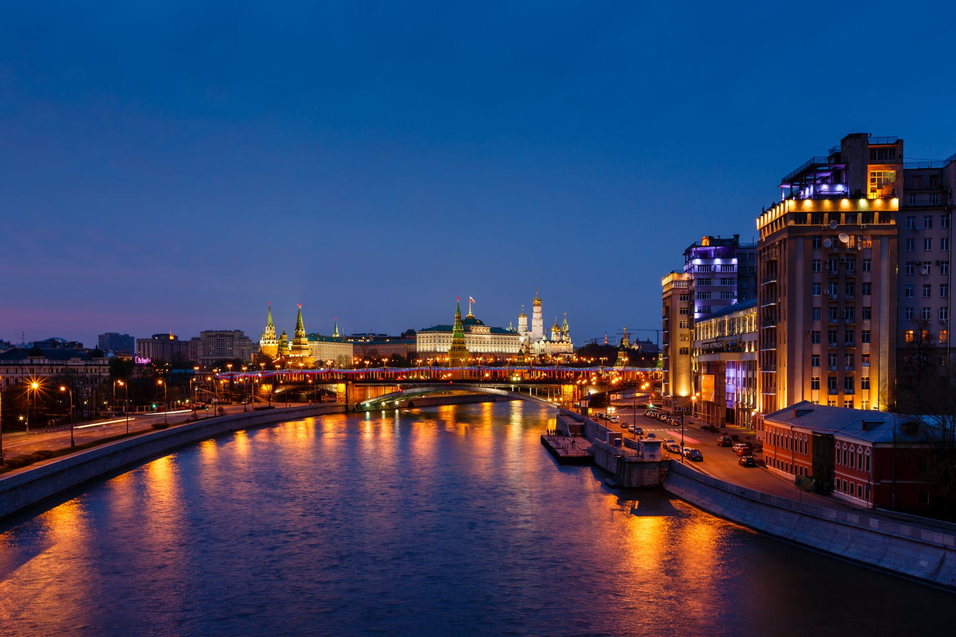 kremlin nuit moscou russie capitale