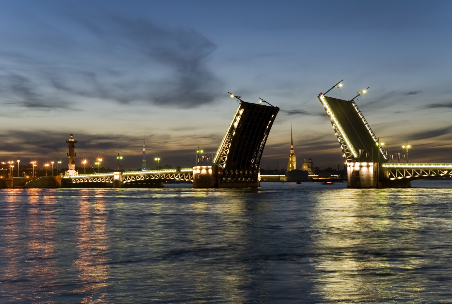 yandex yandex disk st. petersburg peter town night light russia peterburg bridge bridge