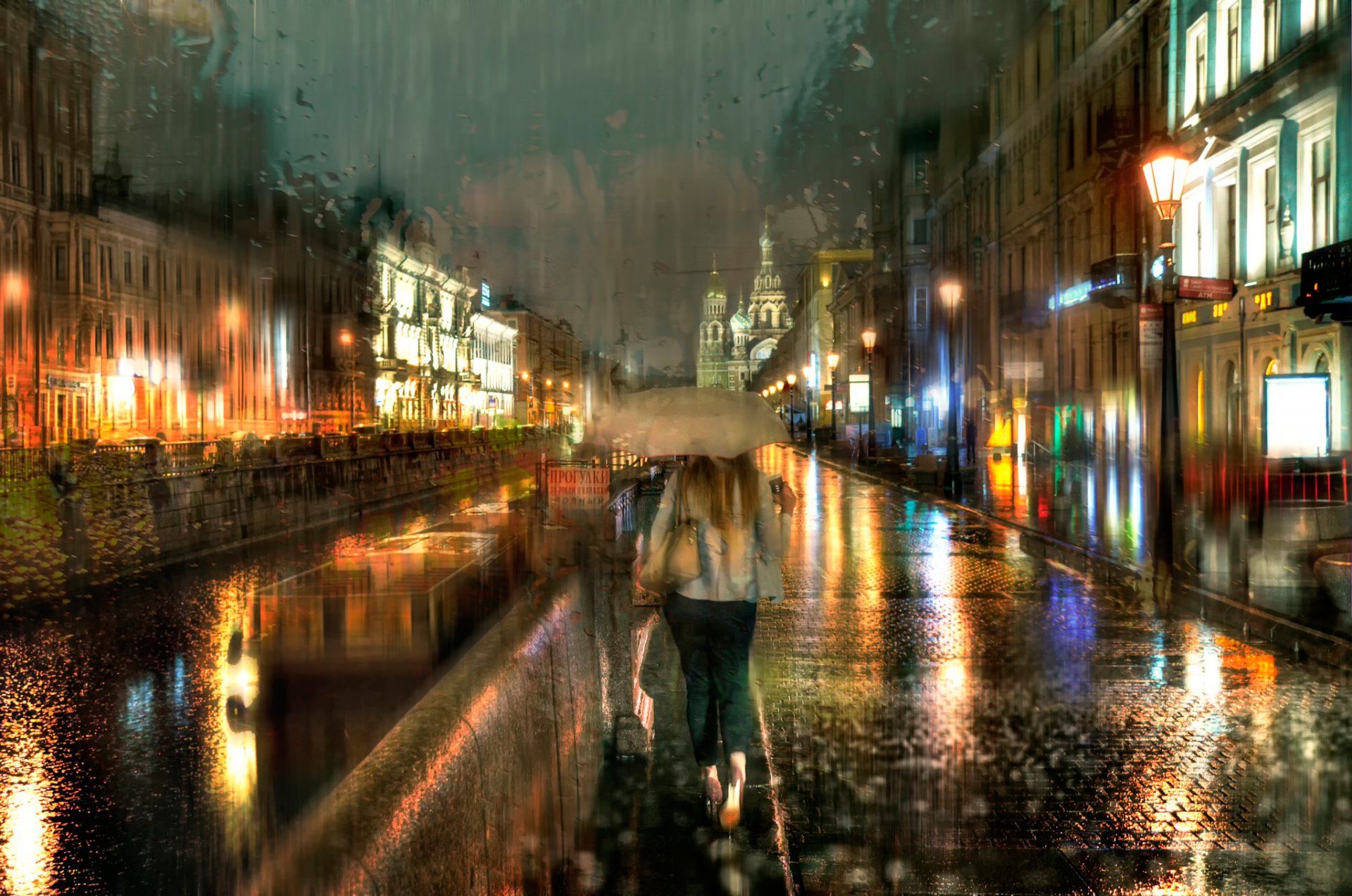 eptember rain st. petersburg autumn september drops girl umbrella