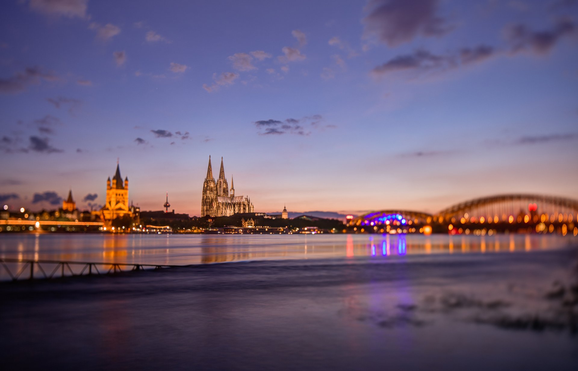 town germany cologne morning temple architecture river bridge
