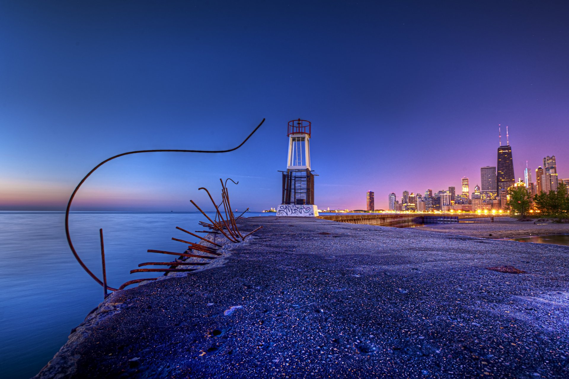 gold coast chicago il us town night breakwater bars and fitting