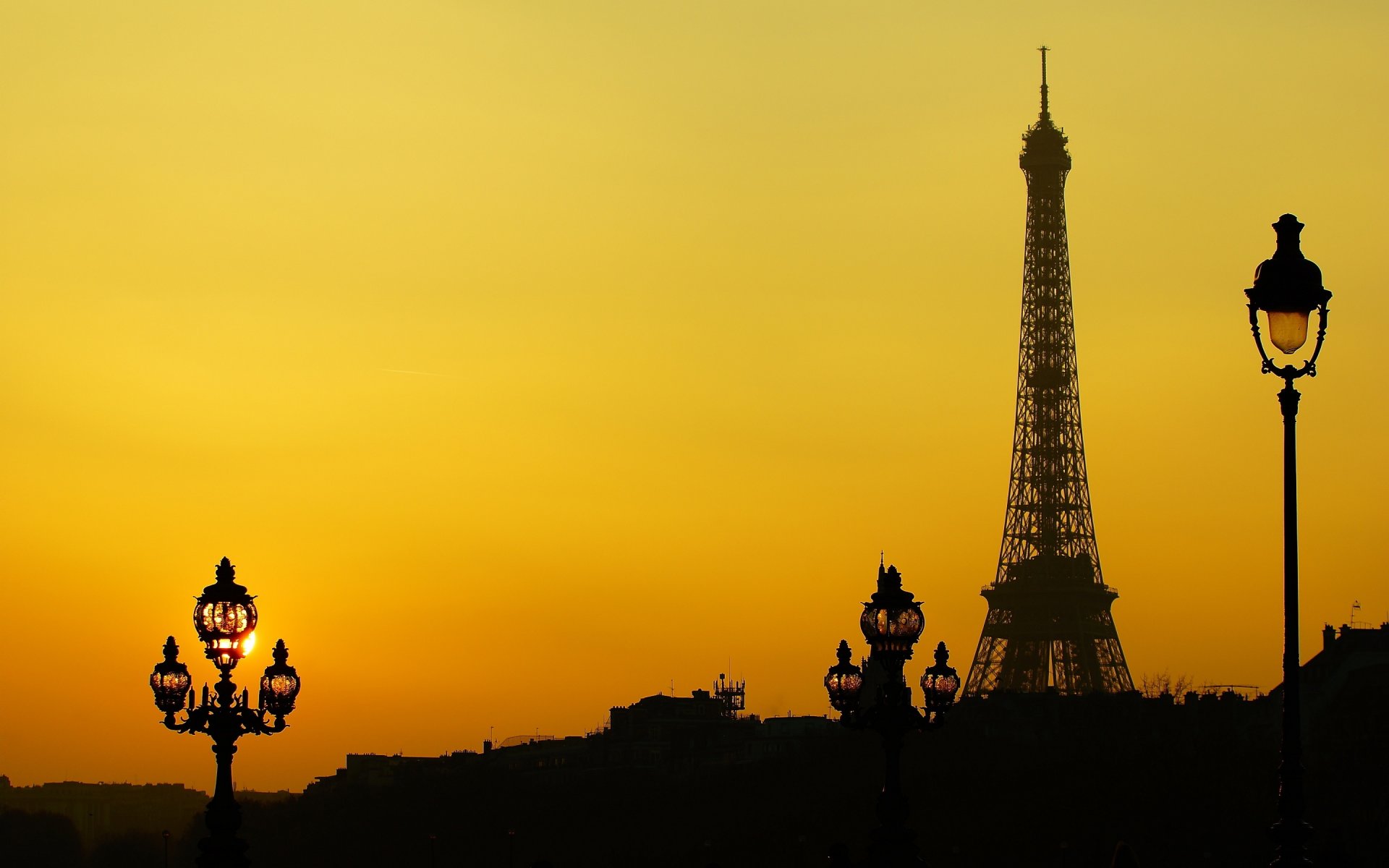 parís francia torre linternas silueta