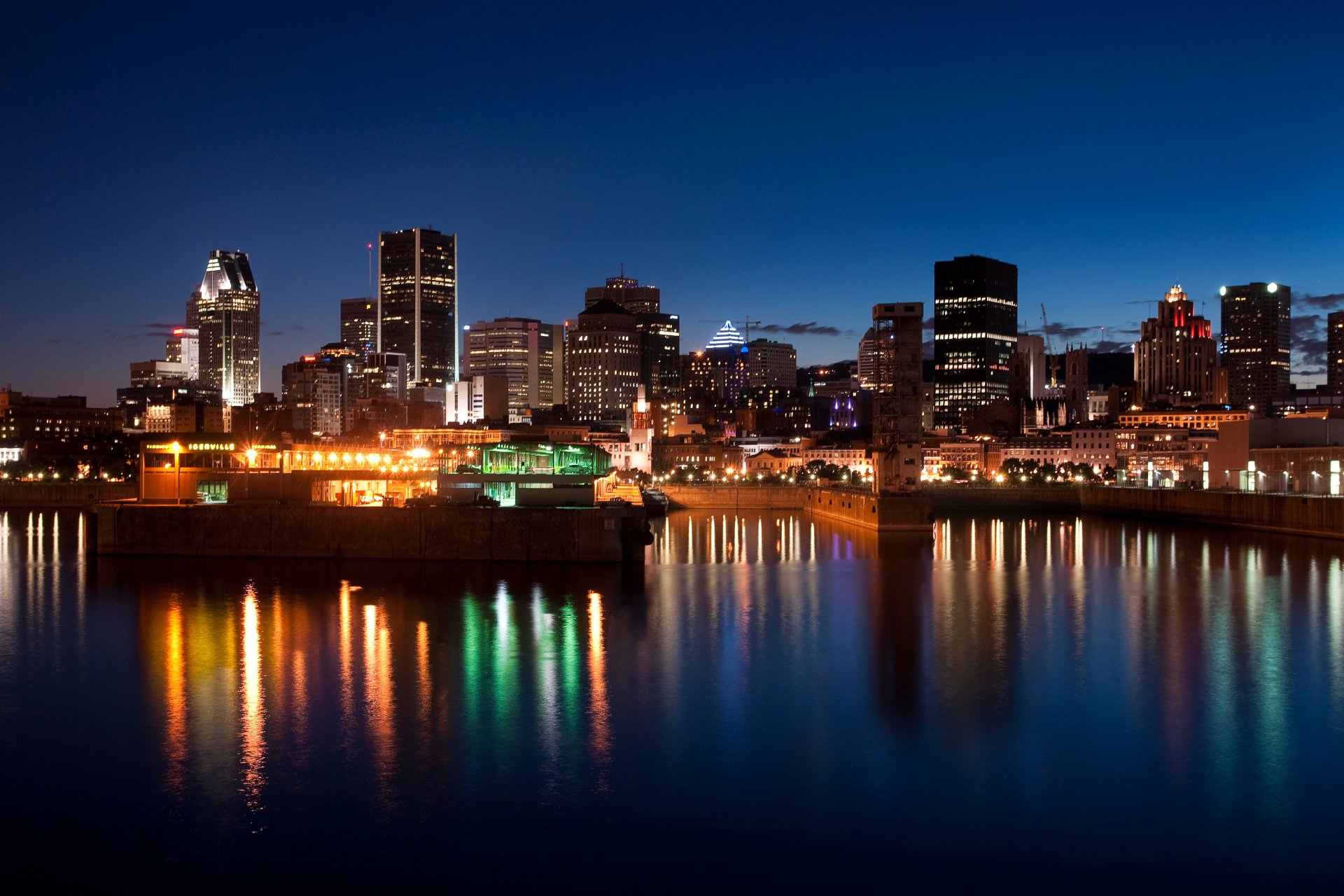 montreal kanada miasto północ rzeka budynki