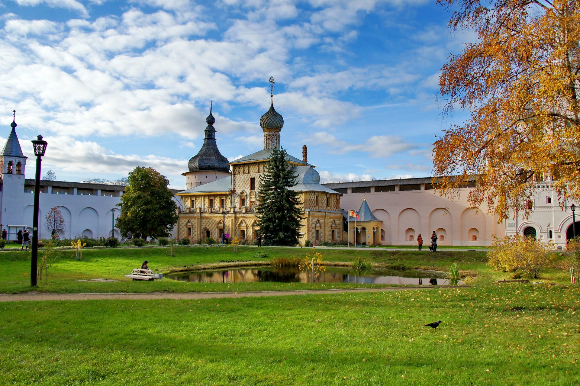 russie temple monastère cathédrale étang rostov grand kremlin herbe ville photo