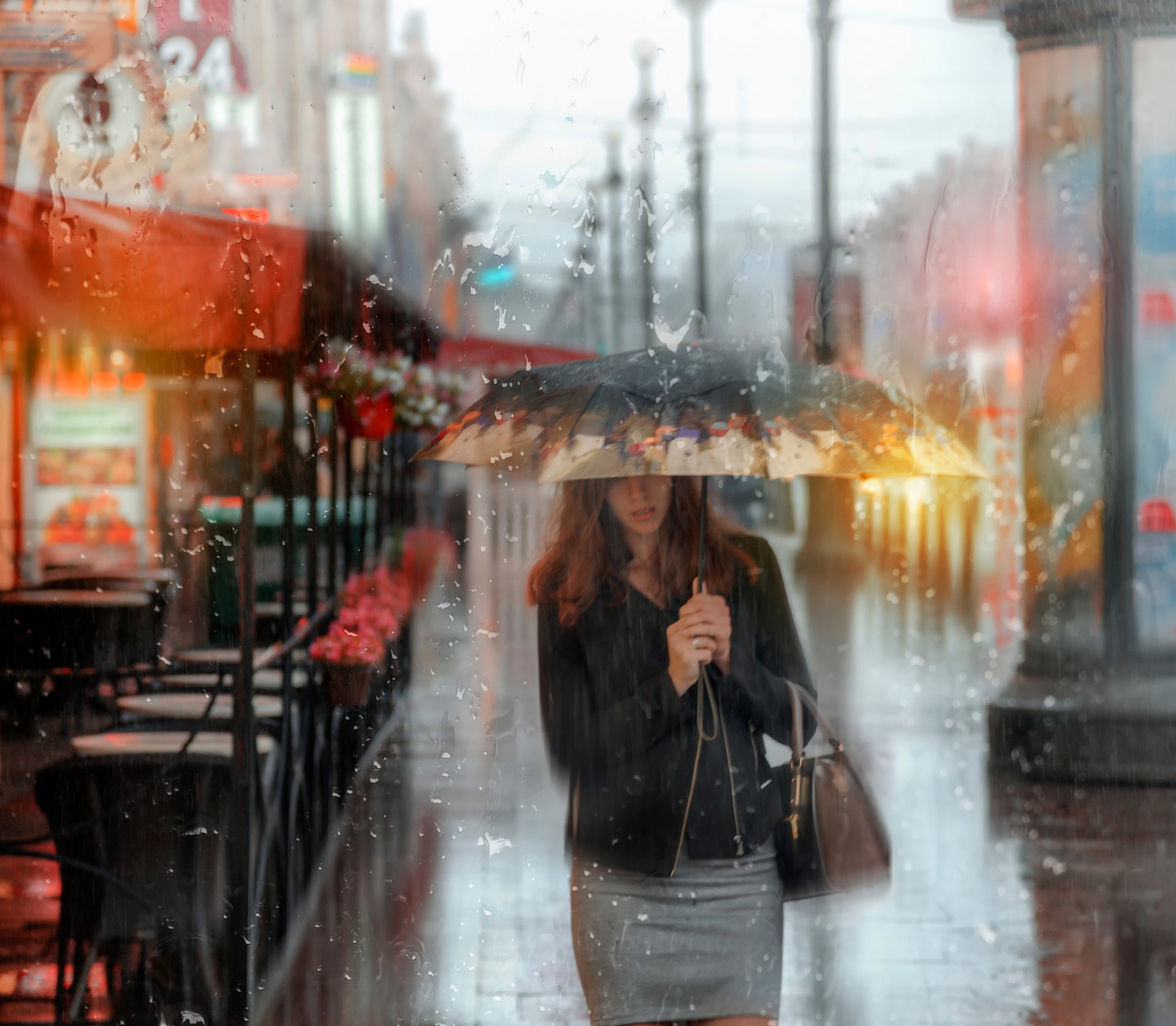 st. petersburg regen sommer mädchen regenschirm