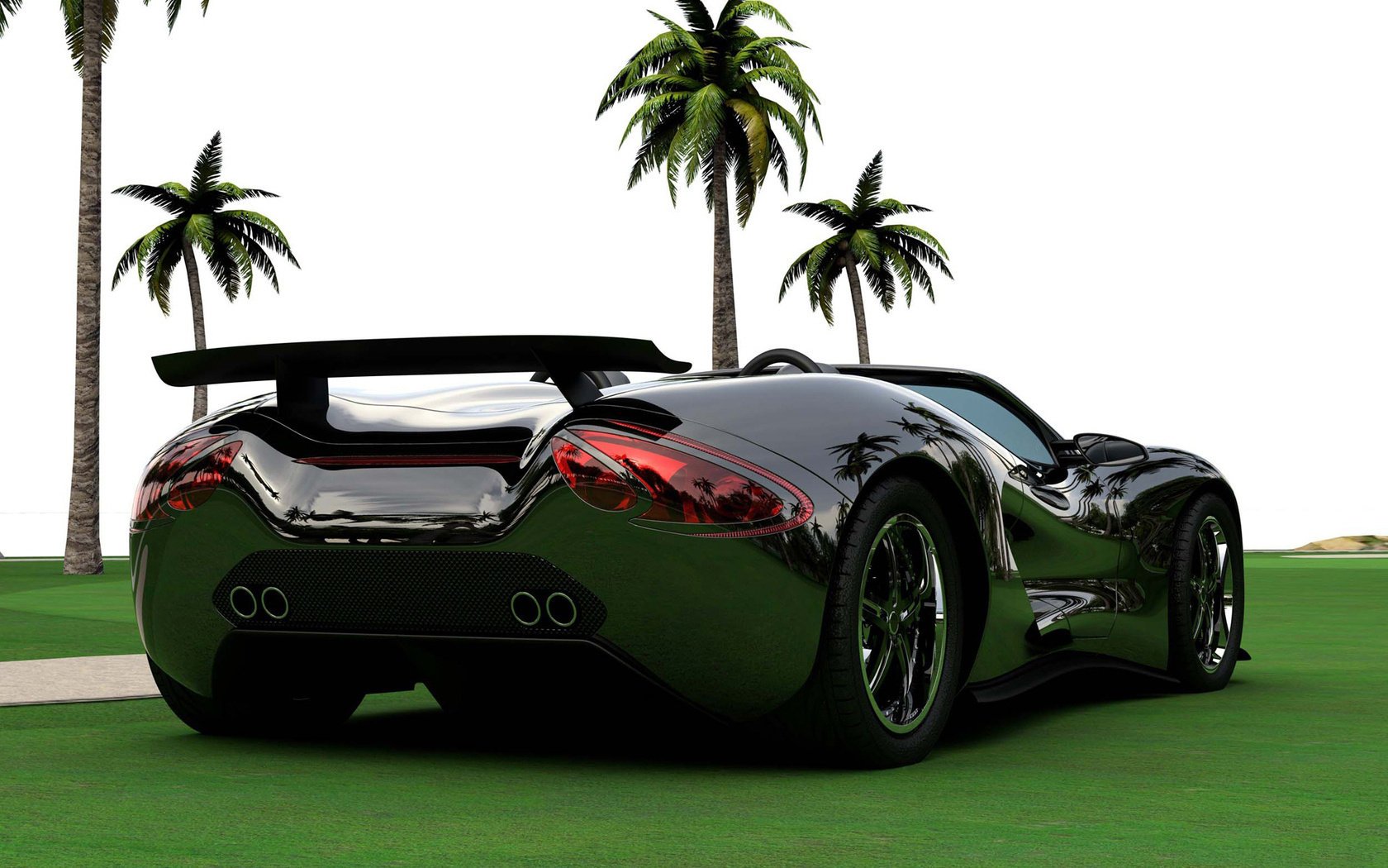 grass is road supercar car the sky