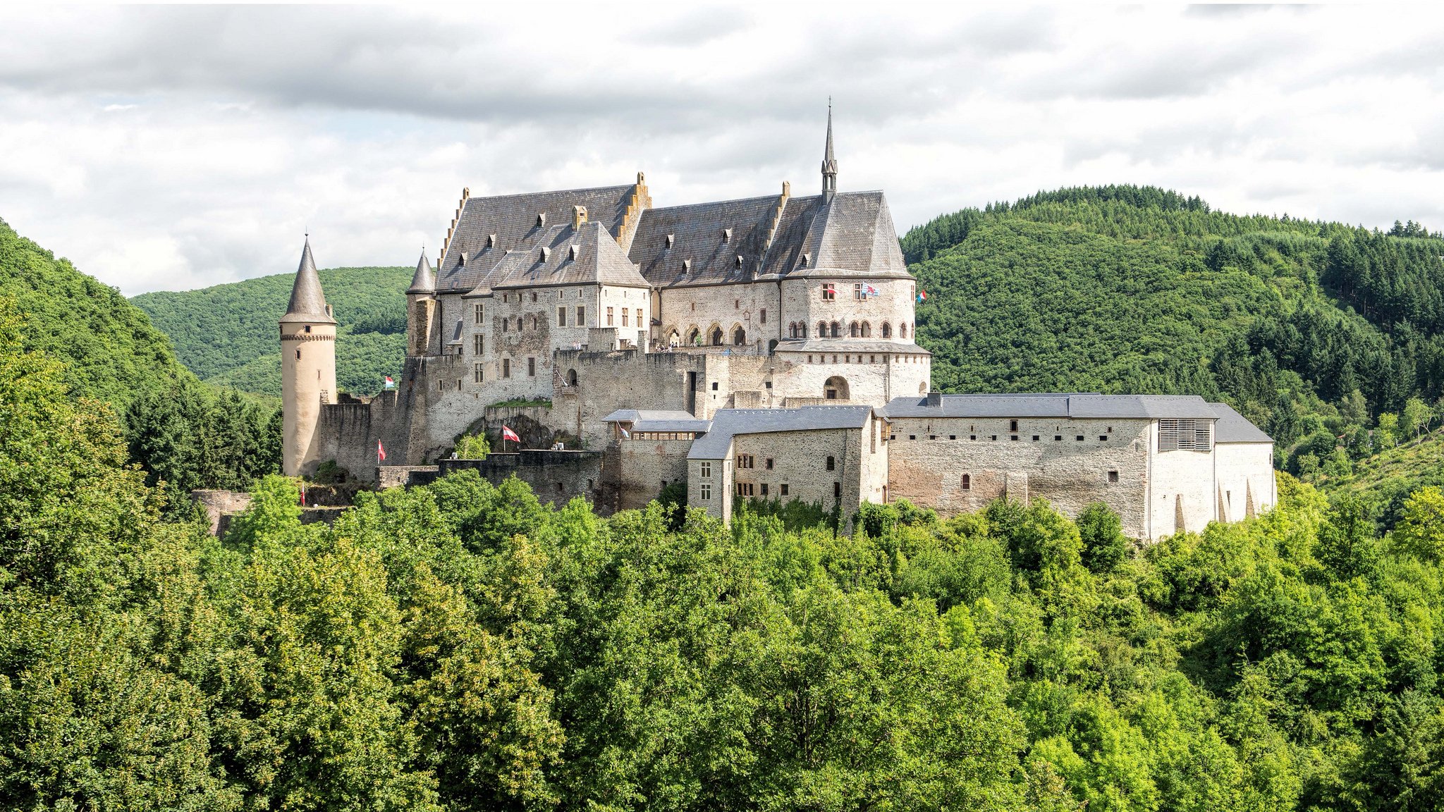 castello di vianden vianden dikirch lussemburgo castello foresta