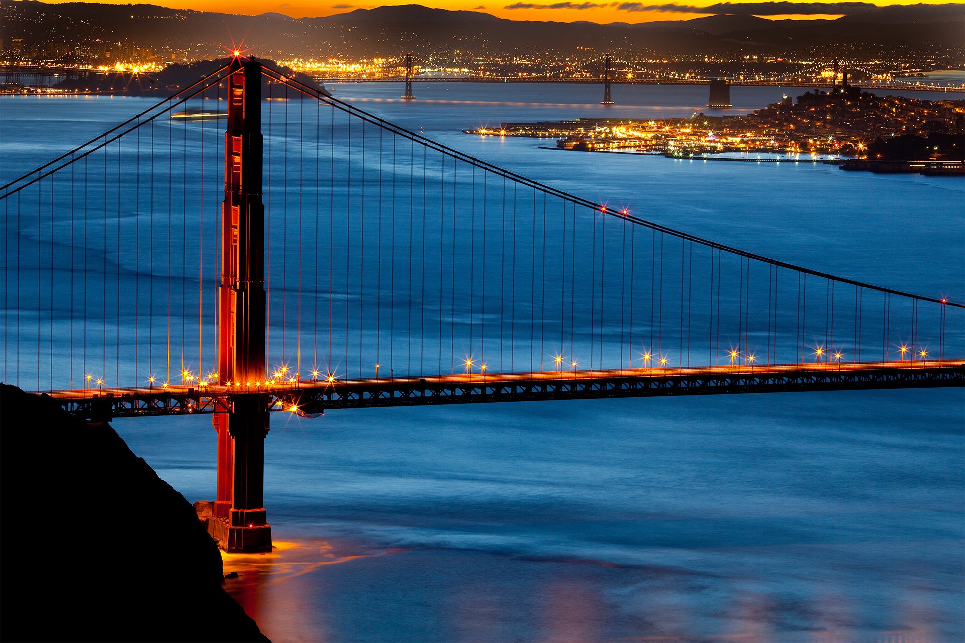 états-unis ville san francisco pont golden gate matin lumières