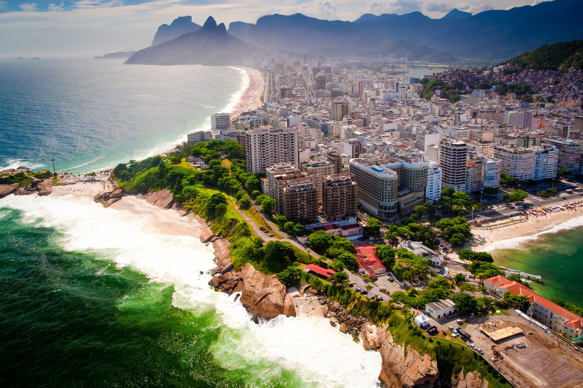 rio de janeiro brazylia panorama krajobraz metropolia morze wybrzeże plaża góry piękno