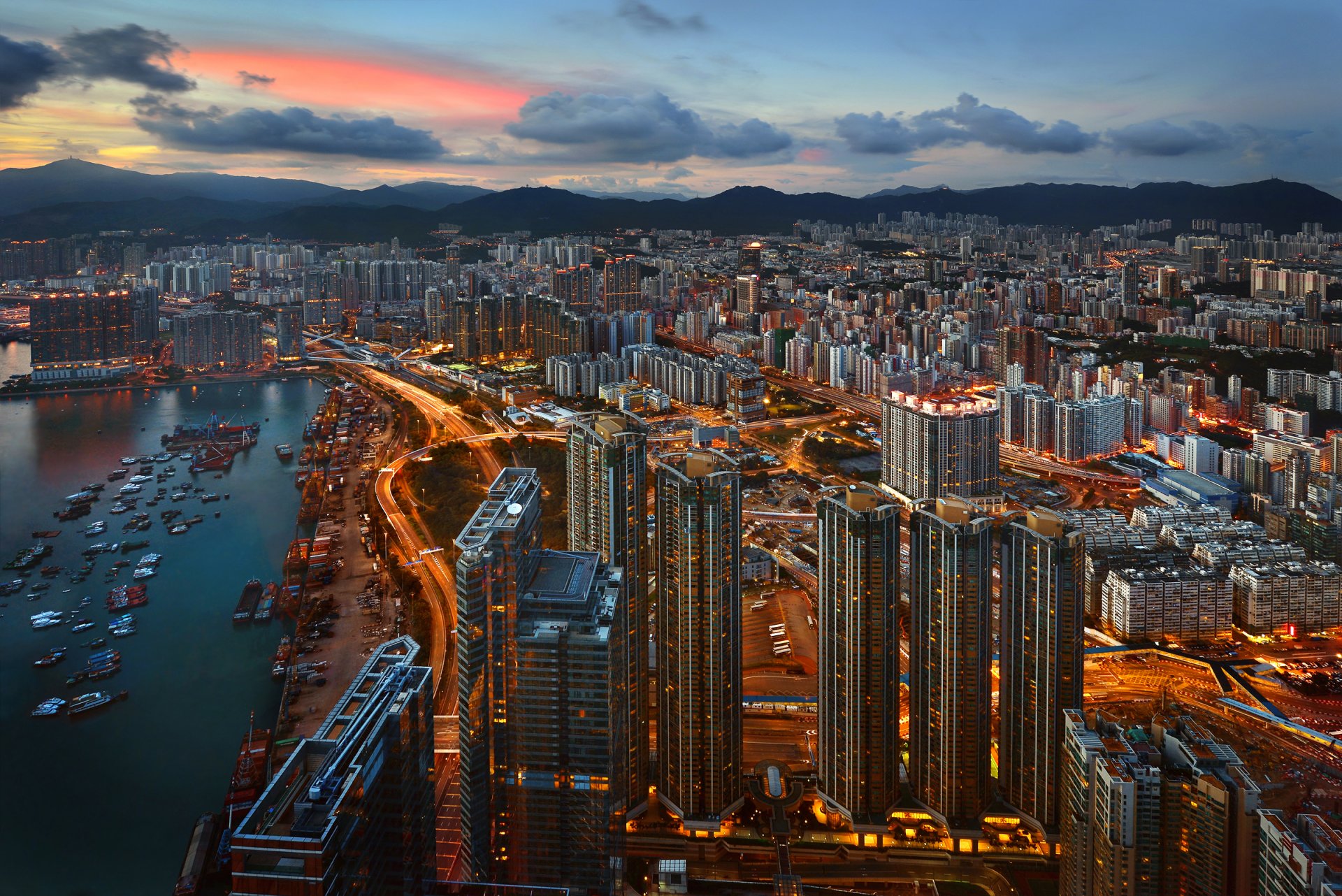 hongkong abend lichter