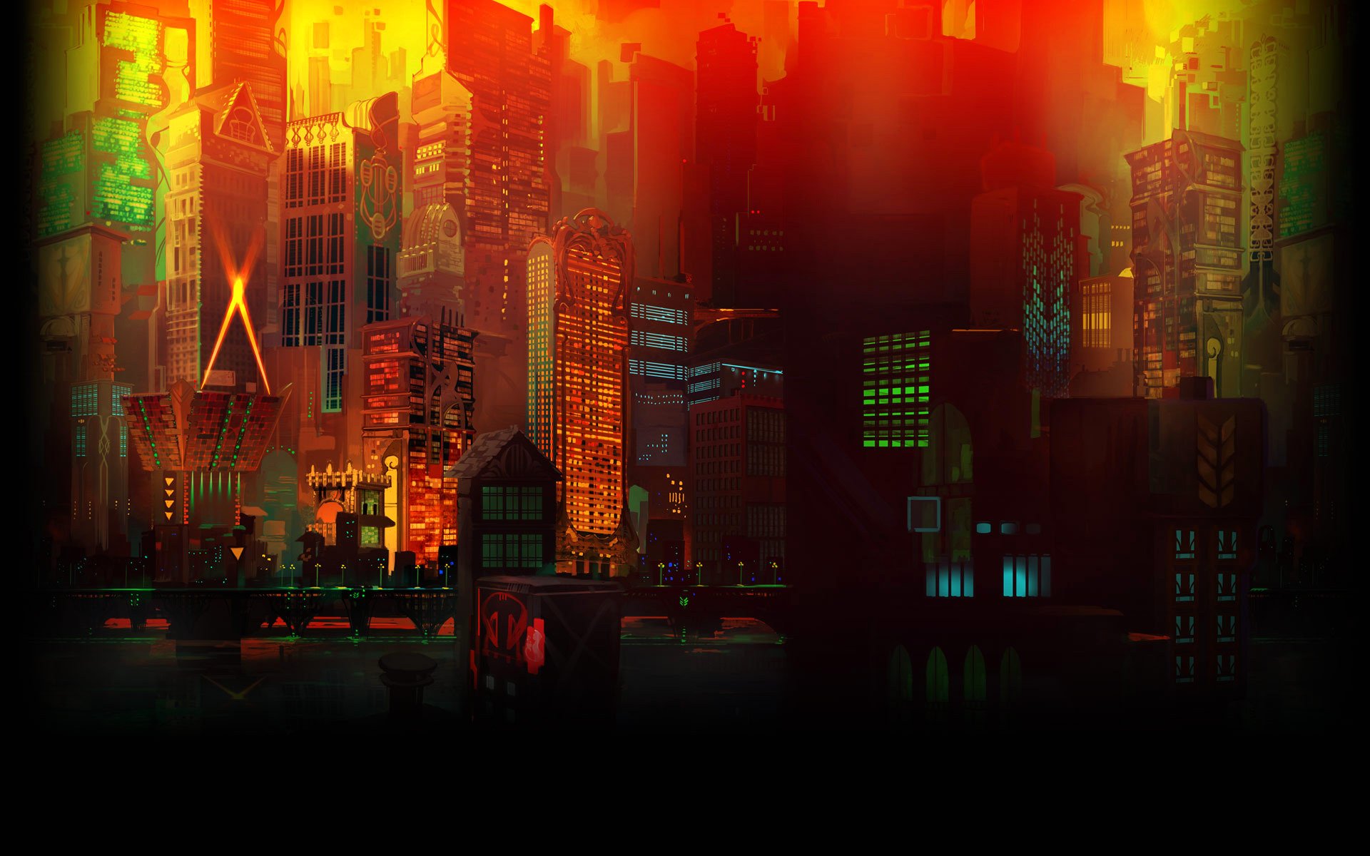 night lights house street transistor background cloudbank