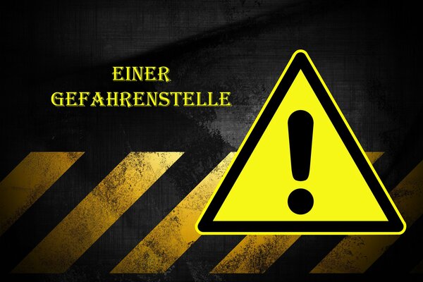 Panneau de danger noir et jaune vif